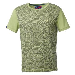 【Wildland 荒野】男彈性棉感抗UV印花上衣(日系綠)