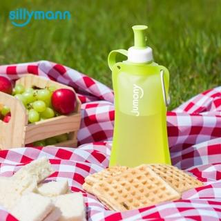【韓國sillymann】100%簡約便攜捲式鉑金矽膠水瓶-550ml(蘋果綠)