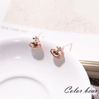 【卡樂熊】迷你小行星造型耳環/耳釘(玫瑰金)