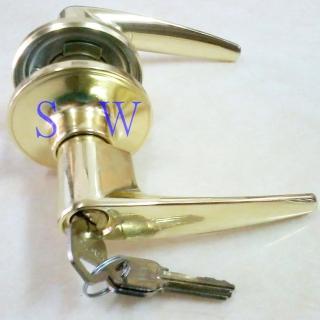 【廣安牌LH700】60 mm 金色 有鑰匙 管型扳手鎖(水平把手 客廳鎖 板手鎖 辦公室 臥室門用)