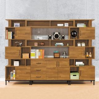 【BODEN】庫瓦9.3尺工業風多功能書櫃/收納櫃/展示櫃組合