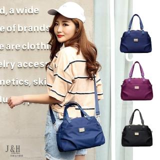【J&H collection】輕便牛津布防潑水女單肩側肩包(藍色/紫色/黑色)