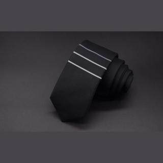 【拉福】領帶三橫領帶黑6cm領帶手打領帶