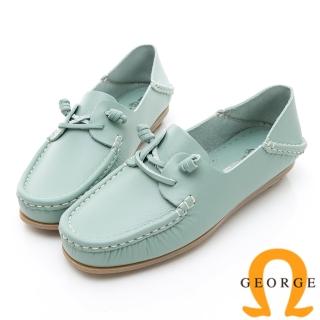 【GEORGE 喬治皮鞋】水洗系列 素面繩結大底休閒鞋-淺藍