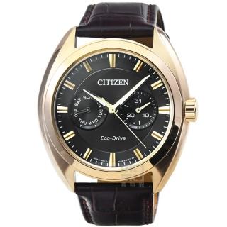 【CITIZEN 星辰】星辰ECO-DRIVE光動能皮帶錶-玫瑰金(BU4018-11H)