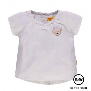 【STEIFF】熊熊 亞麻衫 白色上衣(短袖T恤)