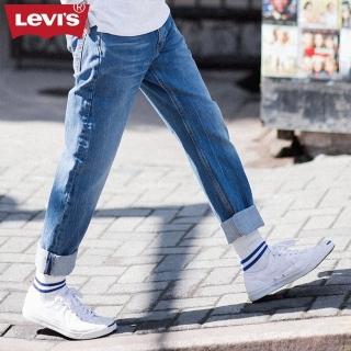 【LEVIS】上寬下窄 / 502 Taper牛仔長褲 / 直向彈力延展 / 湛藍刷白(亞洲熱銷版型)
