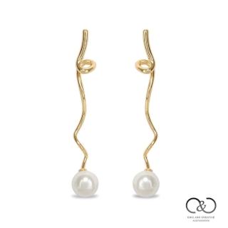 【C&C】設計師系列聲之形珍珠耳釘(925銀抗敏)