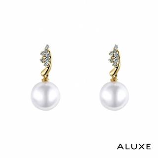 【A-LUXE 亞立詩】日本AKOYA 7-7.5mm 珍珠美鑽耳環