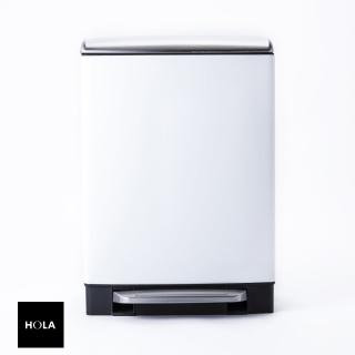 【HOLA】赫拉方形緩降防指紋垃圾桶12L白