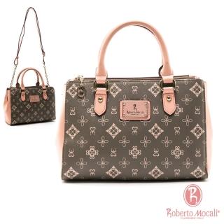 【Roberto Mocali】義大利諾貝兔自然系茉綠緹花鍊帶包