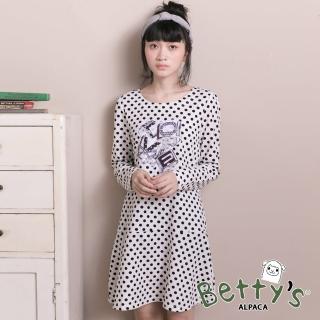 【betty’s 貝蒂思】優雅復古love圓點洋裝(白色)