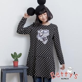 【betty’s 貝蒂思】優雅復古love圓點洋裝(黑色)