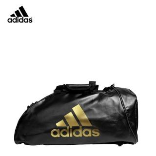 【adidas 愛迪達】皮革多功能運動背包 S 黑金