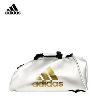 【adidas 愛迪達】皮革多功能運動背包 S 白金