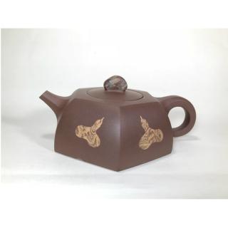 【國家工藝美術師 吳文新】絞泥六方 260cc(創藝工坊 正品 紫砂 宜興紫砂壺 茶具 收藏級美品)