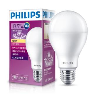 【Philips 飛利浦】LED球型 13.5W 舒適光 LED燈泡E27 黃光3000K 第七代 全電壓(6入組)
