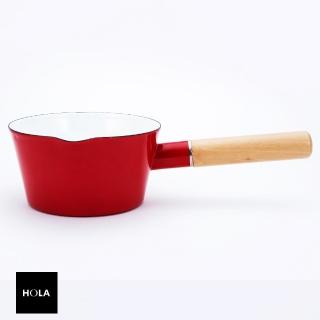 【HOLA】La Vie 琺瑯牛奶鍋 15cm 紅色款