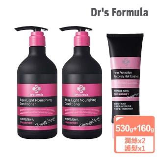 【台塑生醫Dr’s Formula】水律輕盈潤絲乳+抗熱修護菁華乳(2瓶+1瓶)