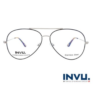 【【INVU】瑞士文雅質感無框光學眼鏡(白銀/琥珀)】B3809A