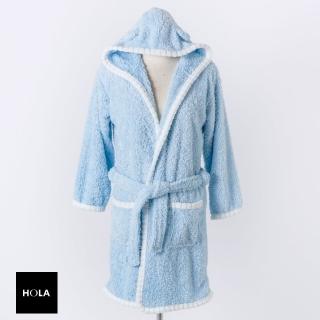 【HOLA】HOLA 超細纖維速乾兒童連帽造型浴袍 藍