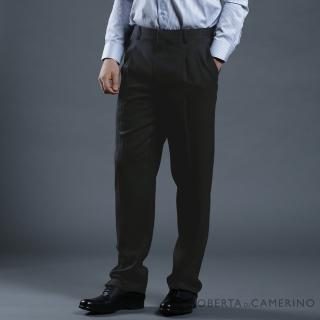 【ROBERTA 諾貝達】台灣製 都會紳士 羊毛平面西裝褲(深灰)