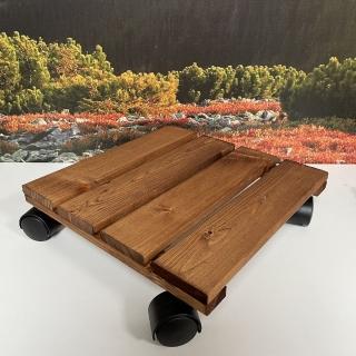 【沃克嚴選】松木活動花架-柚木色 30*30*7cm 2入