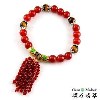 【GemMaker 頑石睛萃】聚福紅瑪瑙流蘇手珠