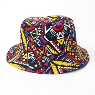 【玖飾時尚】滿版鮮豔彩色幾何圖型漁夫帽(漁夫帽)