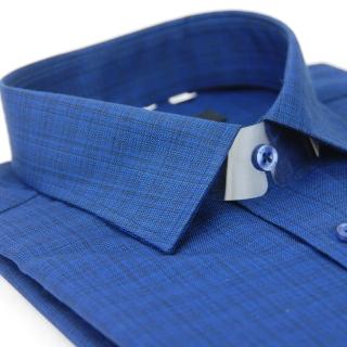 【金安德森】深藍漸層黑窄版長袖襯衫-fast