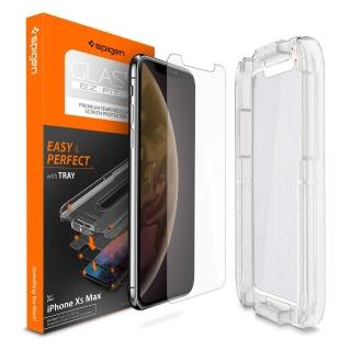 【Spigen】iPhone XS Max Glas.tR EZ Fit 防爆玻璃保護貼-含快貼板