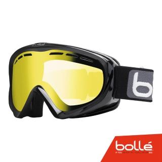 【法國Bolle】Y6 OTG 雙層鏡片設計 防霧雪鏡 亮麗黑/檸檬黃 #20506(雪鏡 滑雪風鏡)