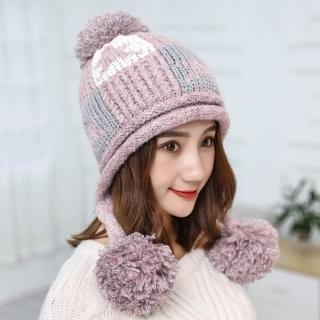 【Acorn*橡果】韓系百搭大毛球保暖護耳毛帽1808(粉色)