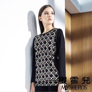 【mysheros 蜜雪兒】菱格拼接袖上衣(黑)