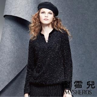 【mysheros 蜜雪兒】V領星空彩上衣(黑)