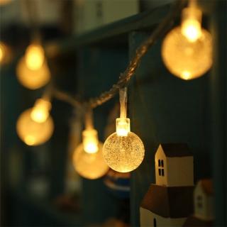 【溫馨時刻】水晶球小燈泡 LED串燈 聖誕燈 派對 居家 陽台 兒童房 商業佈置 電池款(2米 20顆暖色燈)