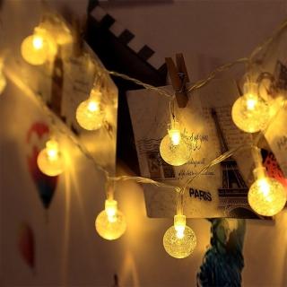 【溫馨時刻】水晶球 LED串燈 聖誕燈 派對 居家 陽台 兒童房 商業佈置 電池款(3米 30顆暖色燈)