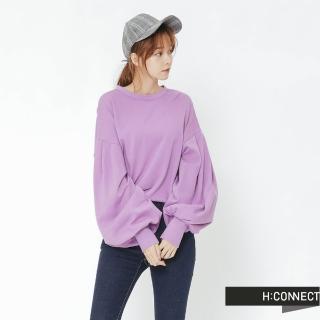 【H:CONNECT】韓國品牌 女裝 -抓皺澎袖造型上衣(紫色)