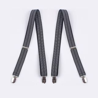 【拉福】2.5cm獨立黑白條質感西裝吊帶