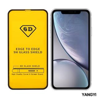 【YANG YI 揚邑】iPhone XR 全膠滿版二次強化9H鋼化玻璃膜6D防爆保護貼(黑)
