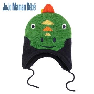 【JoJo Maman BeBe】保暖舒適羊毛帽_ 綠恐龍(JJHAT-E1608)