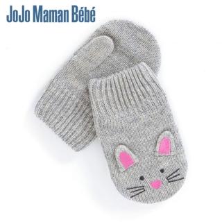 【JoJo Maman BeBe】保暖舒適羊毛手套_  灰色小鼠(JJGL-D7854)