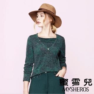 【mysheros 蜜雪兒】假V網狀鑽上衣(綠)