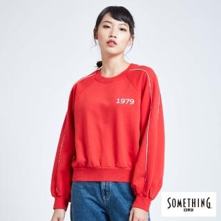 【SOMETHING】運動大學圓領TEE(紅色)