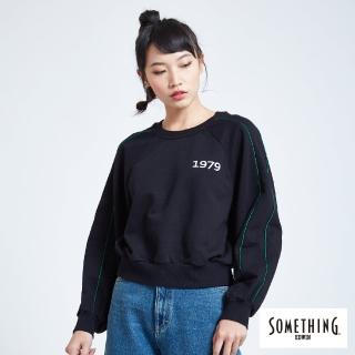 【SOMETHING】運動大學圓領TEE(黑色)