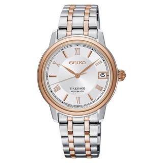 【SEIKO 精工】Presage 經典羅馬數字機械女錶-雙色33mm(4R35-01B0KS/SRP856J1)
