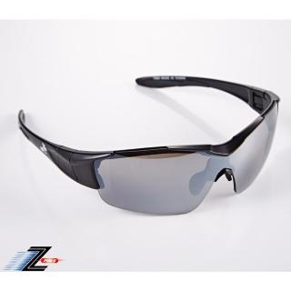 【Z-POLS】新一代頂級消光黑全新設計 一片式電鍍鏡面運動太陽眼鏡(抗UV400防爆帥氣電鍍鏡面運動眼鏡)