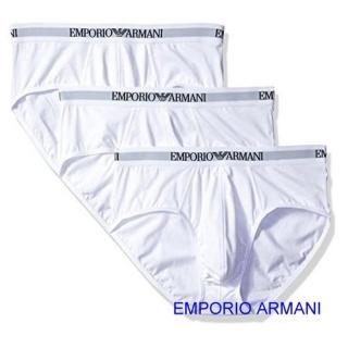 【EMPORIO ARMANI】2019男時尚標誌白色三角內著3件組-網
