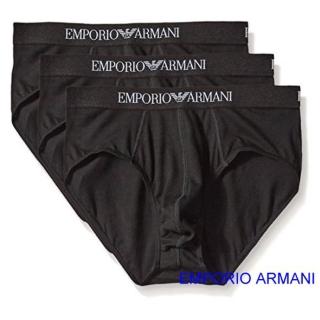 【EMPORIO ARMANI】2019男時尚標誌黑色三角內著3件組-網