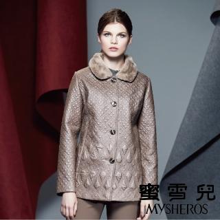 【mysheros 蜜雪兒】毛領菱格立紋外套(咖)
